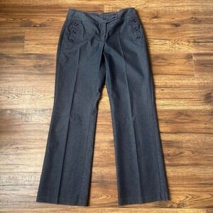 Reitmans Grey Wide Leg Trousers Sailor Button Women 9 High Rise Office Siren Y2K